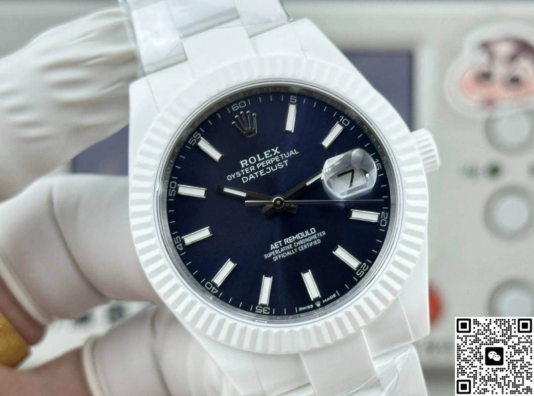 PPM Factory Rolex Datejust White Ceramic 1:1 Best Edition Replica Watch
