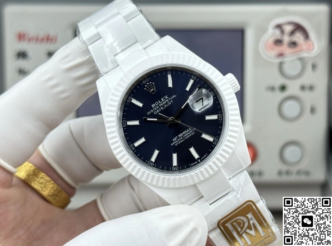 PPM Factory Rolex Datejust White Ceramic 1:1 Best Edition Replica Watch