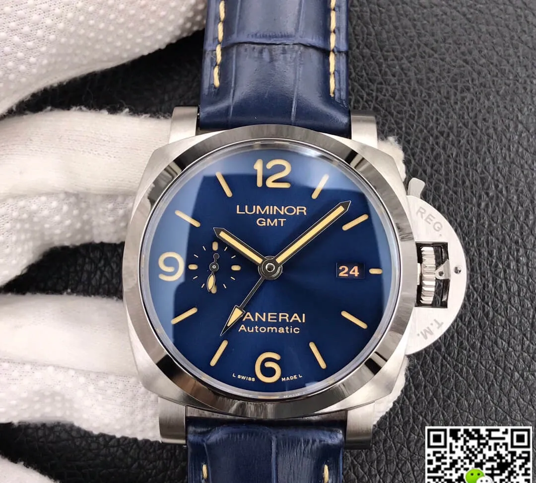 Panerai Luminor GMT PAM01033 VS Factory 1:1 Best Edition Replica Watch Blue Strap