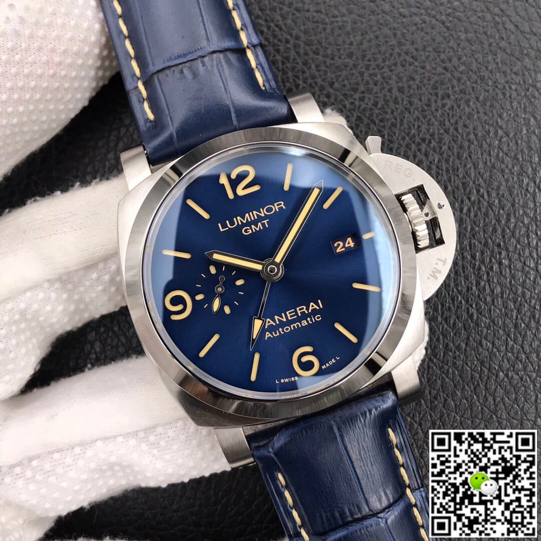 Panerai Luminor GMT PAM01033 VS Factory 1:1 Best Edition Replica Watch Blue Strap