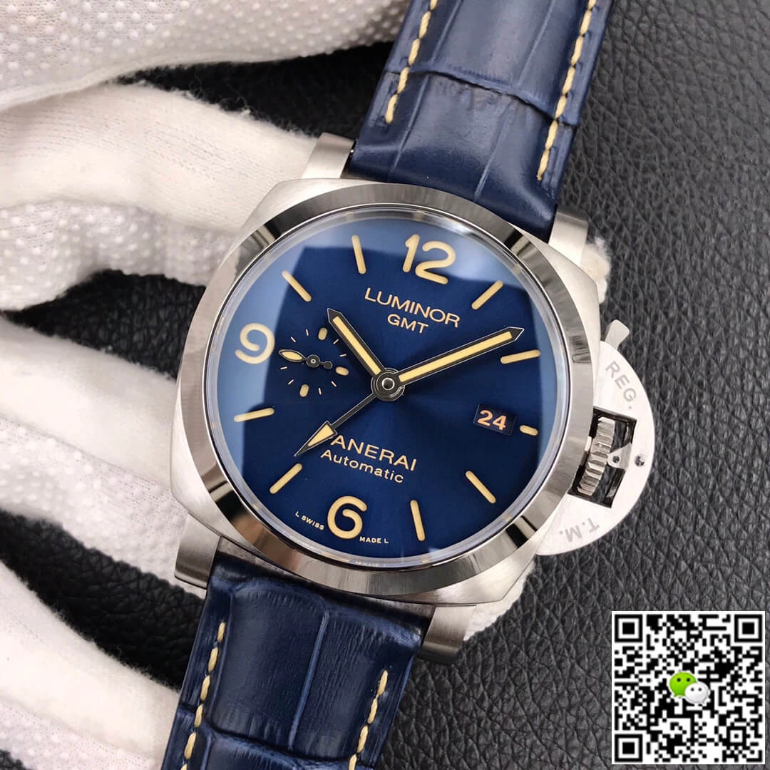 Panerai Luminor GMT PAM01033 VS Factory 1:1 Best Edition Replica Watch Blue Strap