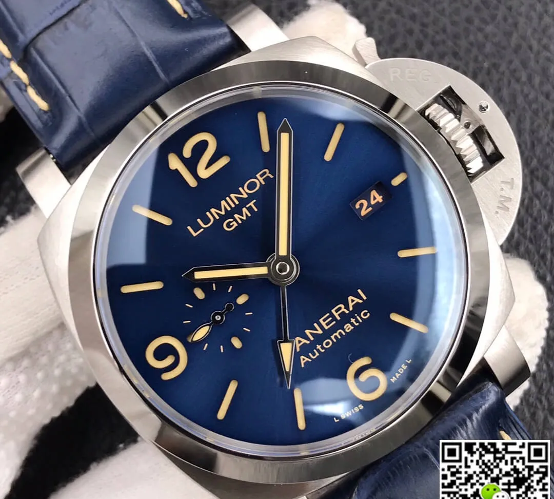 Panerai Luminor GMT PAM01033 VS Factory 1:1 Best Edition Replica Watch Blue Strap