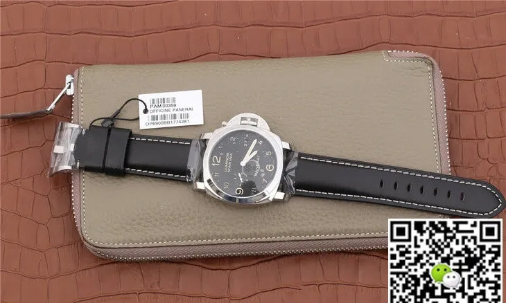 Panerai Luminor PAM00359 VS Factory 1:1 Best Edition Replica Watch Black Strap