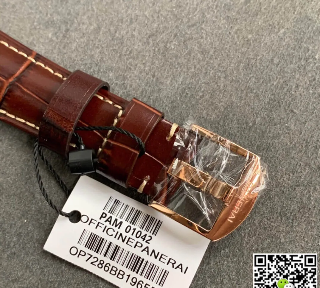 Panerai Luminor PAM01042 VS Factory 1:1 Best Edition Replica Watch Brown Strap