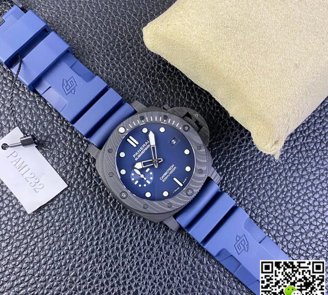 Panerai Submersible PAM01232 VS Factory 1:1 Best Edition Replica Watch Blue Strap