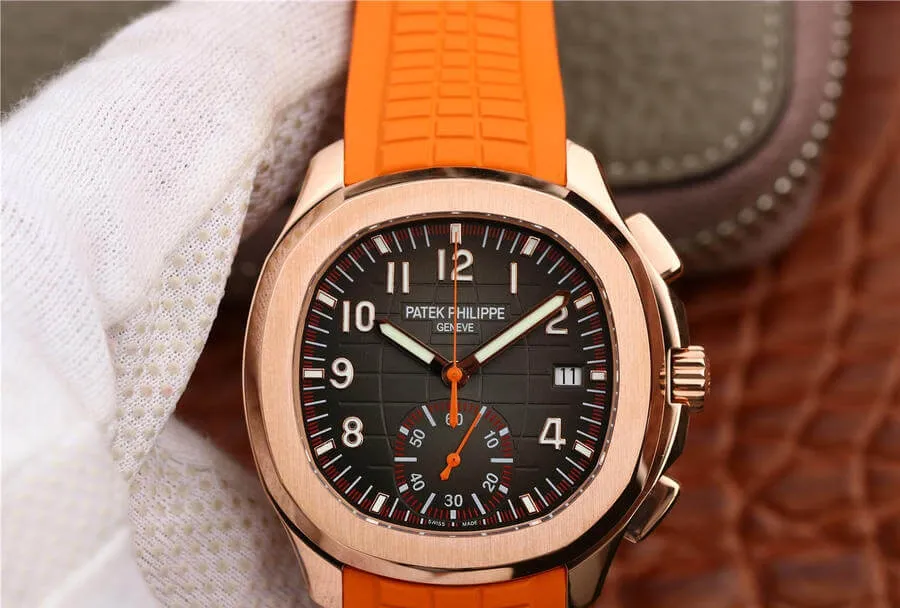 Patek Philippe Aquanaut 5968A-001 1:1 Best Edition Replica Watch Orange Strap