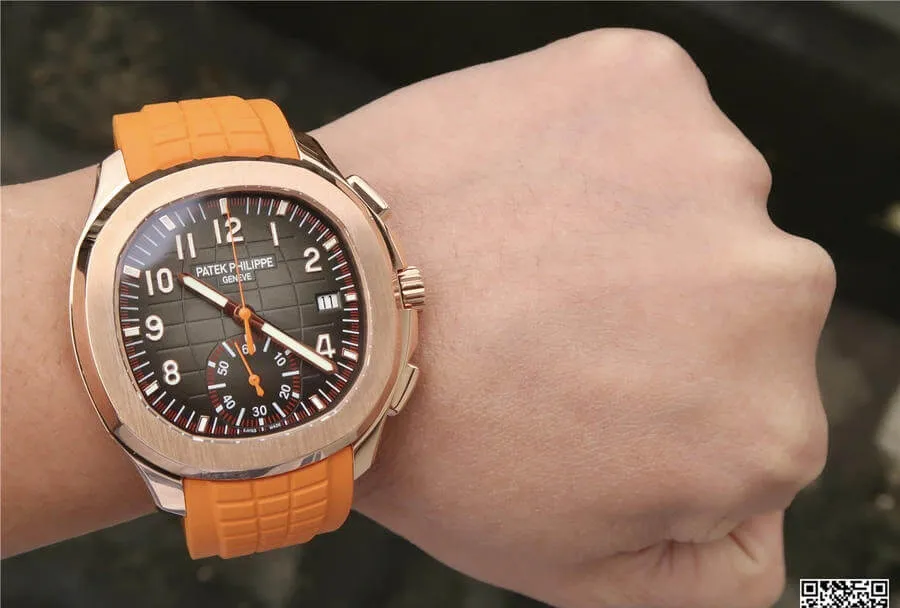 Patek Philippe Aquanaut 5968A-001 1:1 Best Edition Replica Watch Orange Strap