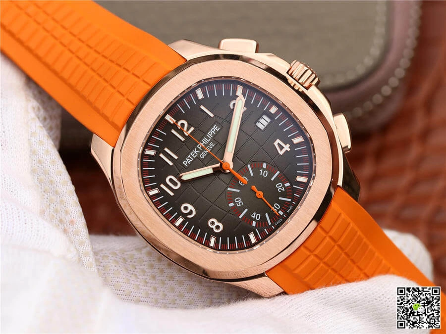 Patek Philippe Aquanaut 5968A-001 1:1 Best Edition Replica Watch Orange Strap