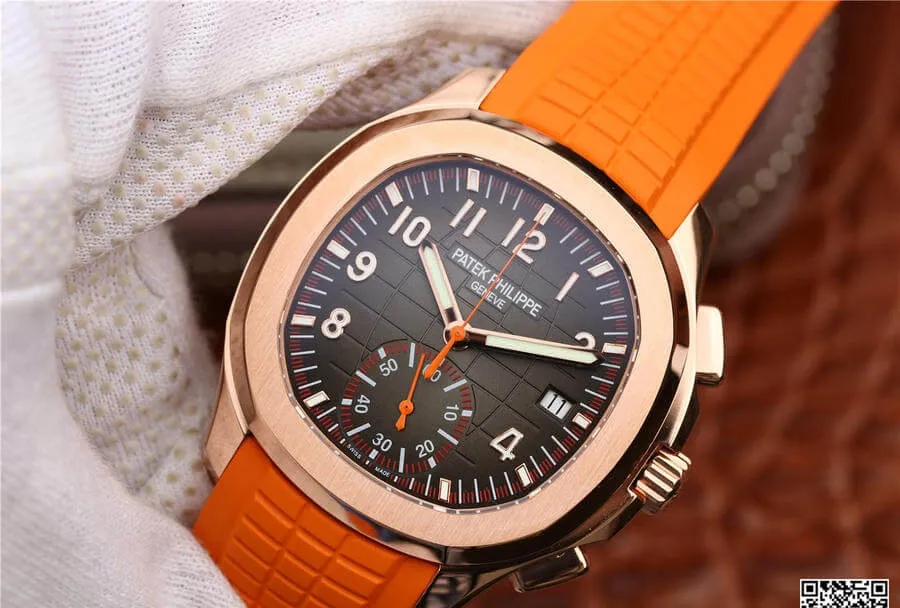 Patek Philippe Aquanaut 5968A-001 1:1 Best Edition Replica Watch Orange Strap