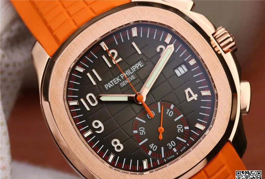 Patek Philippe Aquanaut 5968A-001 1:1 Best Edition Replica Watch Orange Strap
