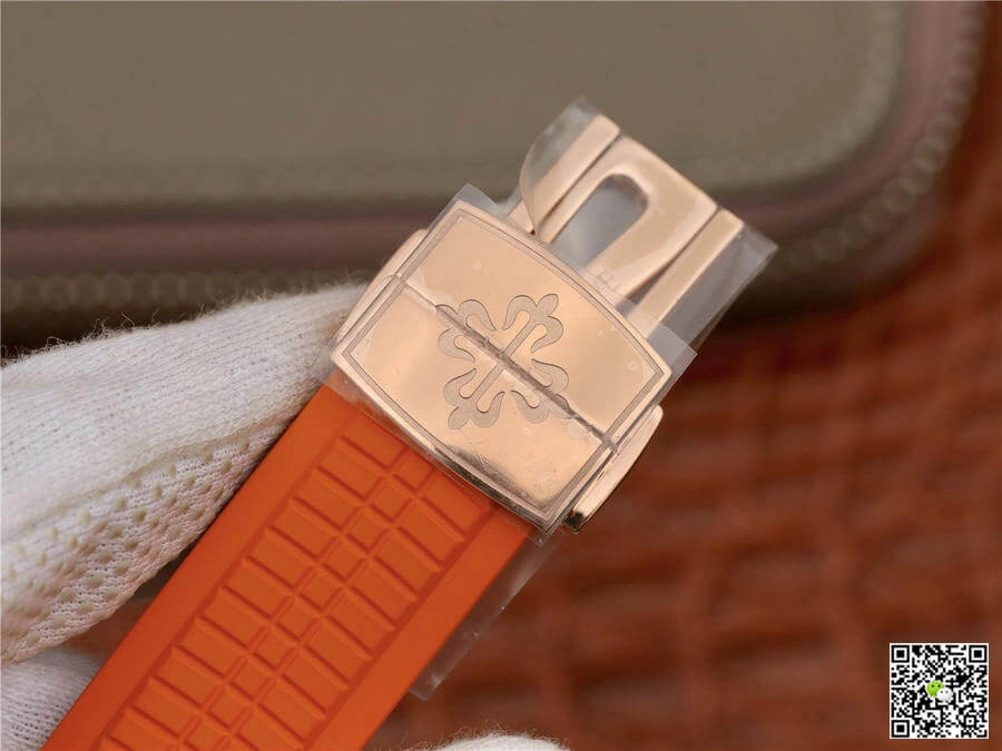 Patek Philippe Aquanaut 5968A-001 1:1 Best Edition Replica Watch Orange Strap