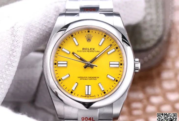 Rolex Oyster Perpetual M124300-0004 41MM EW Factory 1:1 Best Edition Replica Watch Yellow Dial