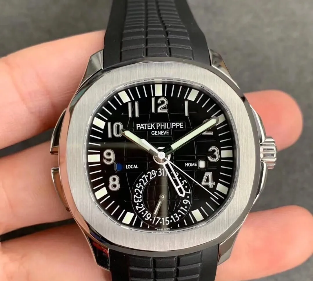 Patek Philippe Aquanaut 5164A-001 GR Factory 1:1 Best Edition Replica Watch Black Strap