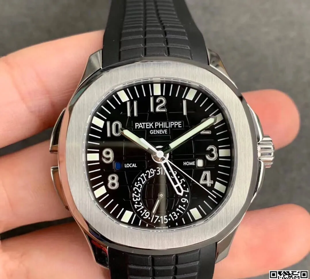 Patek Philippe Aquanaut 5164A-001 GR Factory 1:1 Best Edition Replica Watch Black Strap