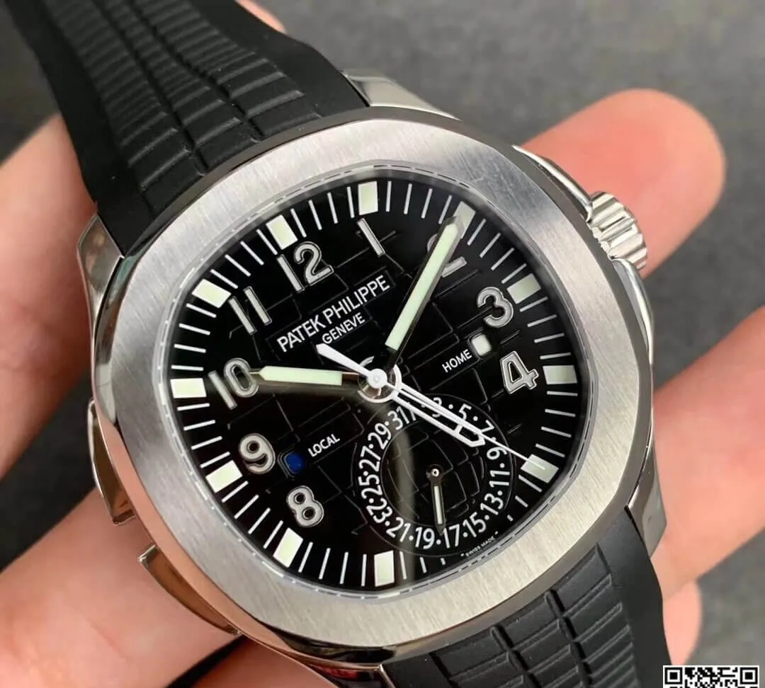 Patek Philippe Aquanaut 5164A-001 GR Factory 1:1 Best Edition Replica Watch Black Strap