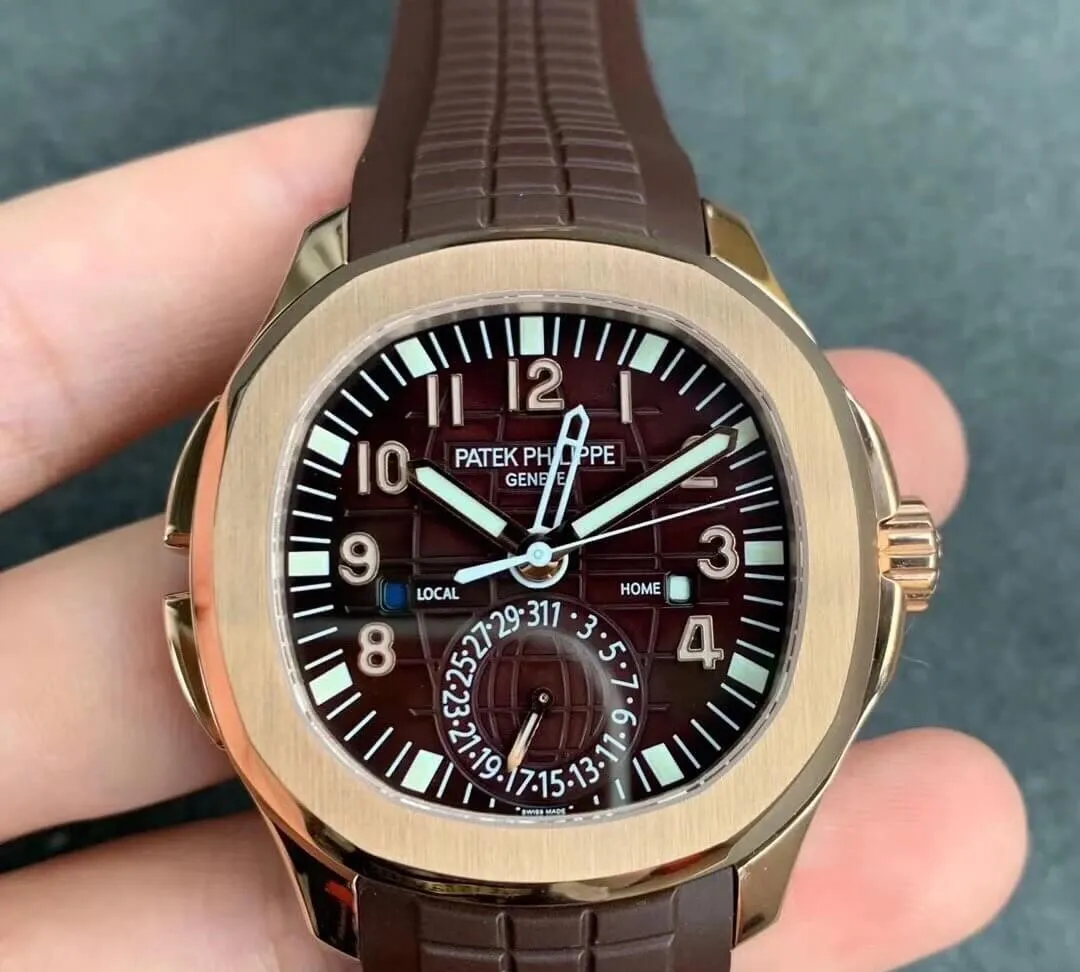 Patek Philippe Aquanaut 5164R-001 GR Factory 1:1 Best Edition Replica Watch Brown Strap