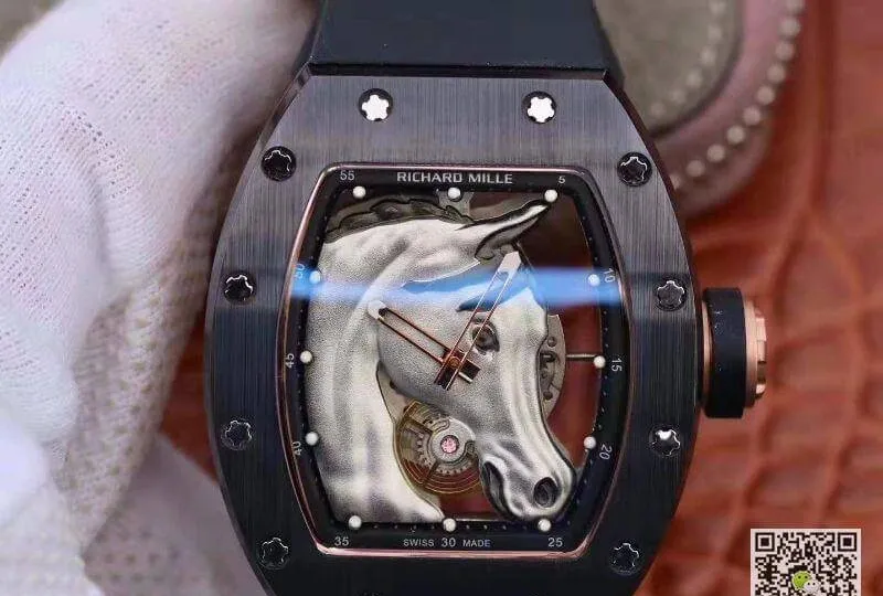 Richard Mille RM52-02 KV Factory 1:1 Best Edition Replica Watch Swiss ETA8215 Silver Horse Dial