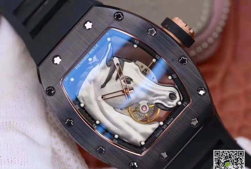 Richard Mille RM52-02 KV Factory 1:1 Best Edition Replica Watch Swiss ETA8215 Silver Horse Dial