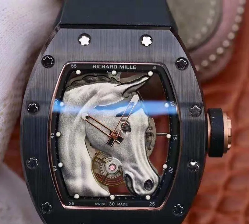 Richard Mille RM52-02 KV Factory 1:1 Best Edition Replica Watch Swiss ETA8215 Silver Horse Dial