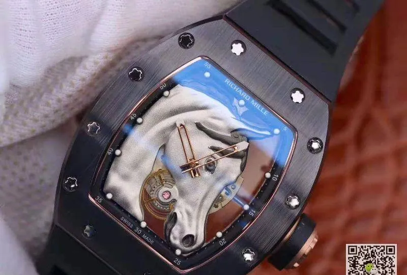 Richard Mille RM52-02 KV Factory 1:1 Best Edition Replica Watch Swiss ETA8215 Silver Horse Dial