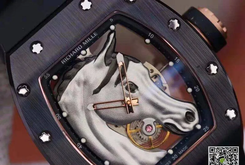 Richard Mille RM52-02 KV Factory 1:1 Best Edition Replica Watch Swiss ETA8215 Silver Horse Dial