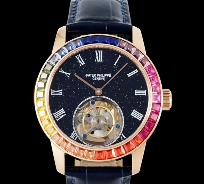 RMS Factory Patek Philippe Tourbillon blue strap 1:1 Best Edition Replica Watch