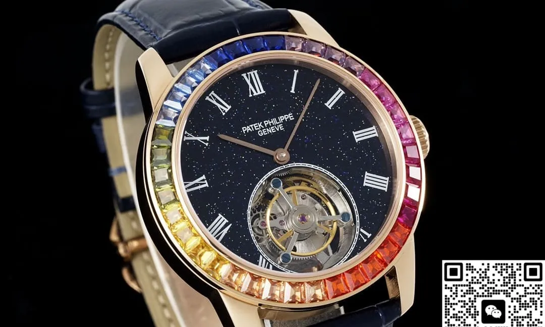 RMS Factory Patek Philippe Tourbillon blue strap 1:1 Best Edition Replica Watch