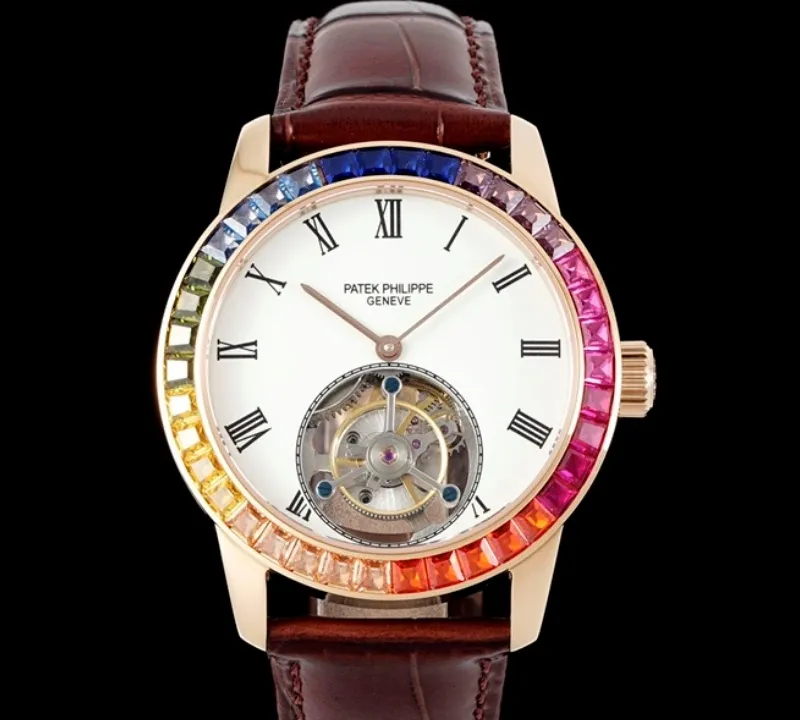RMS Factory Patek Philippe Tourbillon brown strap 1:1 Best Edition Replica Watch