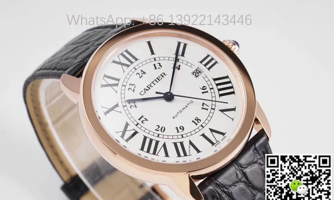 RONDE DE CARTIER W6701009 AF Factory 1:1 Best Edition Replica Watch Black Strap