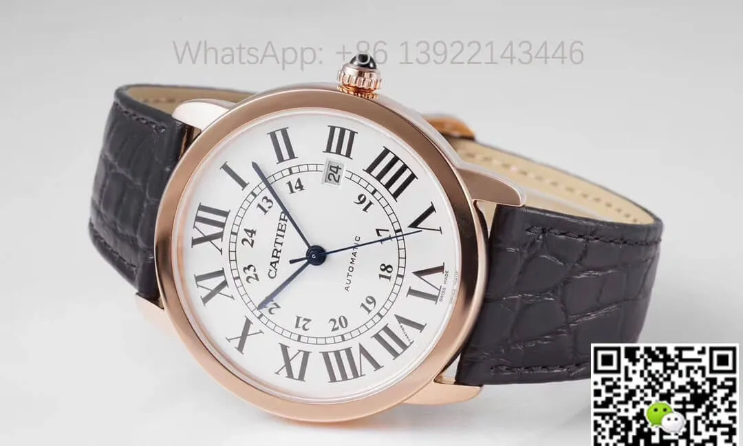 RONDE DE CARTIER W6701009 AF Factory 1:1 Best Edition Replica Watch Black Strap