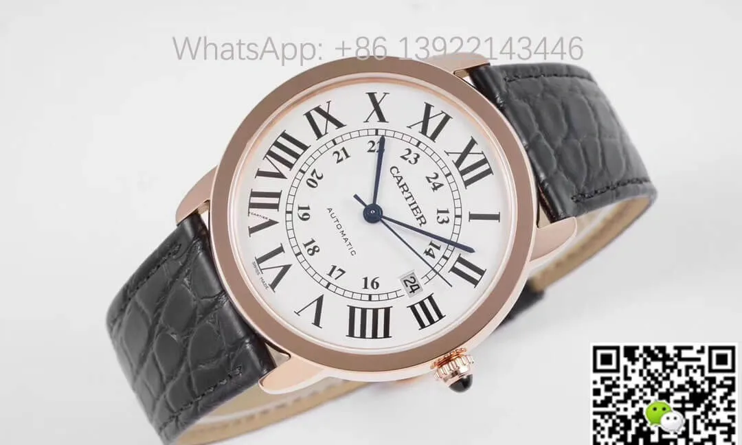 RONDE DE CARTIER W6701009 AF Factory 1:1 Best Edition Replica Watch Black Strap