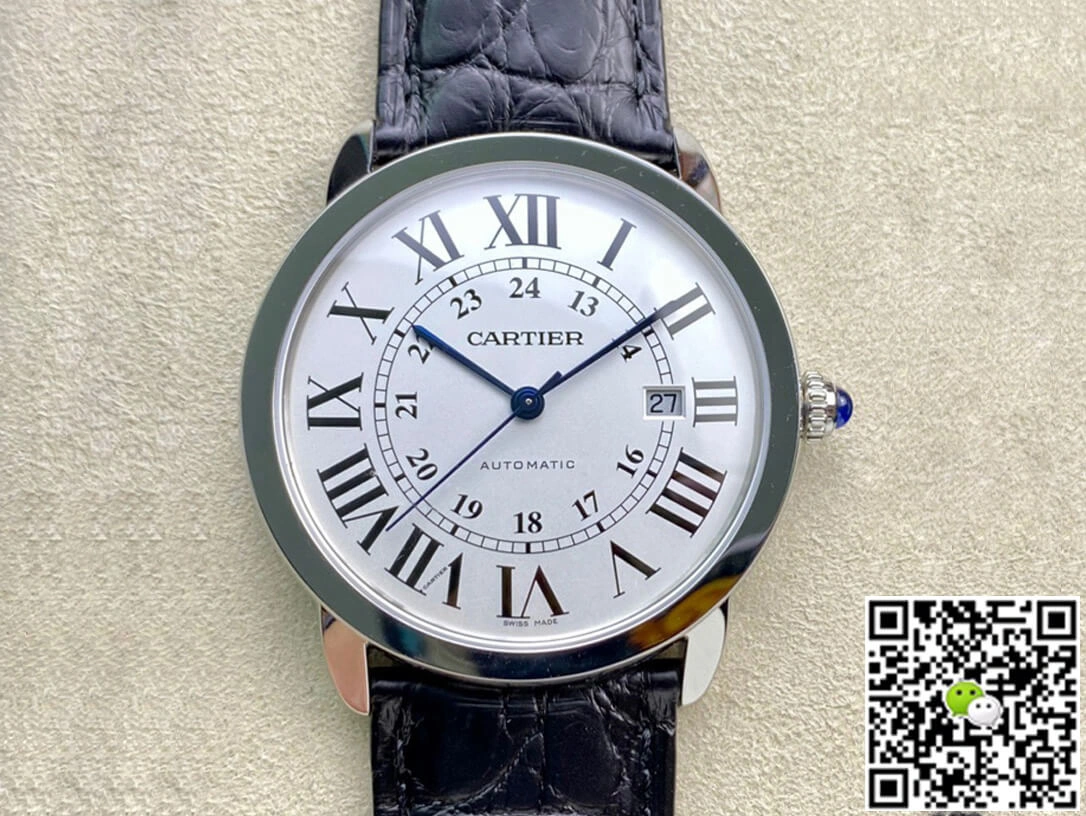 RONDE DE CARTIER W6701010 AF Factory 1:1 Best Edition Replica Watch Leather Strap