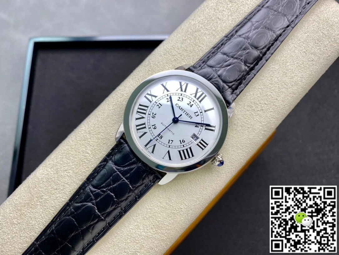 RONDE DE CARTIER W6701010 AF Factory 1:1 Best Edition Replica Watch Leather Strap