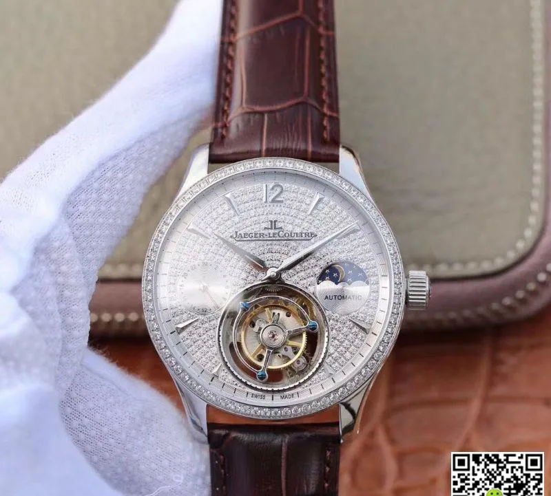 Jaeger-LeCoultre Master Complication Functions Real Tourbillon 1:1 Best Edition Replica Watch Swiss Hand-winding 3310 White Gold