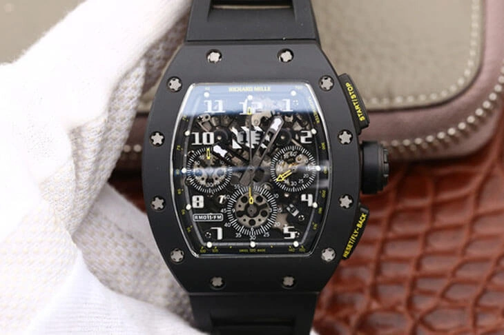 Richard Mille RM-011 KV Factory 1:1 Best Edition Replica Watch Black Case