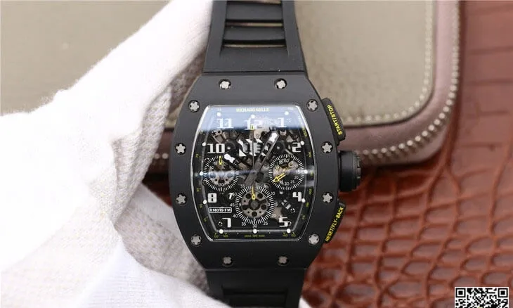 Richard Mille RM-011 KV Factory 1:1 Best Edition Replica Watch Black Case