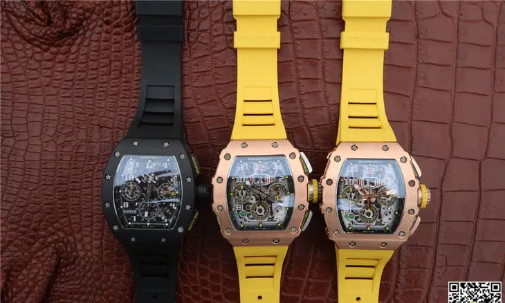 Richard Mille RM-011 KV Factory 1:1 Best Edition Replica Watch Black Case