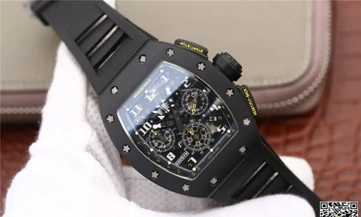 Richard Mille RM-011 KV Factory 1:1 Best Edition Replica Watch Black Case
