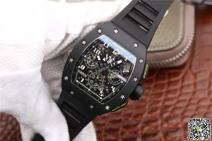Richard Mille RM-011 KV Factory 1:1 Best Edition Replica Watch Black Case