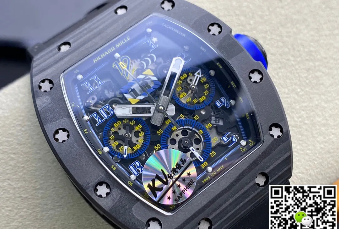 Richard Mille RM-011 KV Factory 1:1 Best Edition Replica Watch Carbon Fiber Case