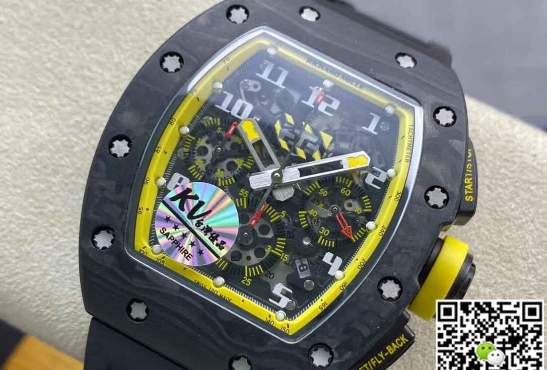 Richard Mille RM-011 KV Factory 1:1 Best Edition Replica Watch Carbon Fiber Case