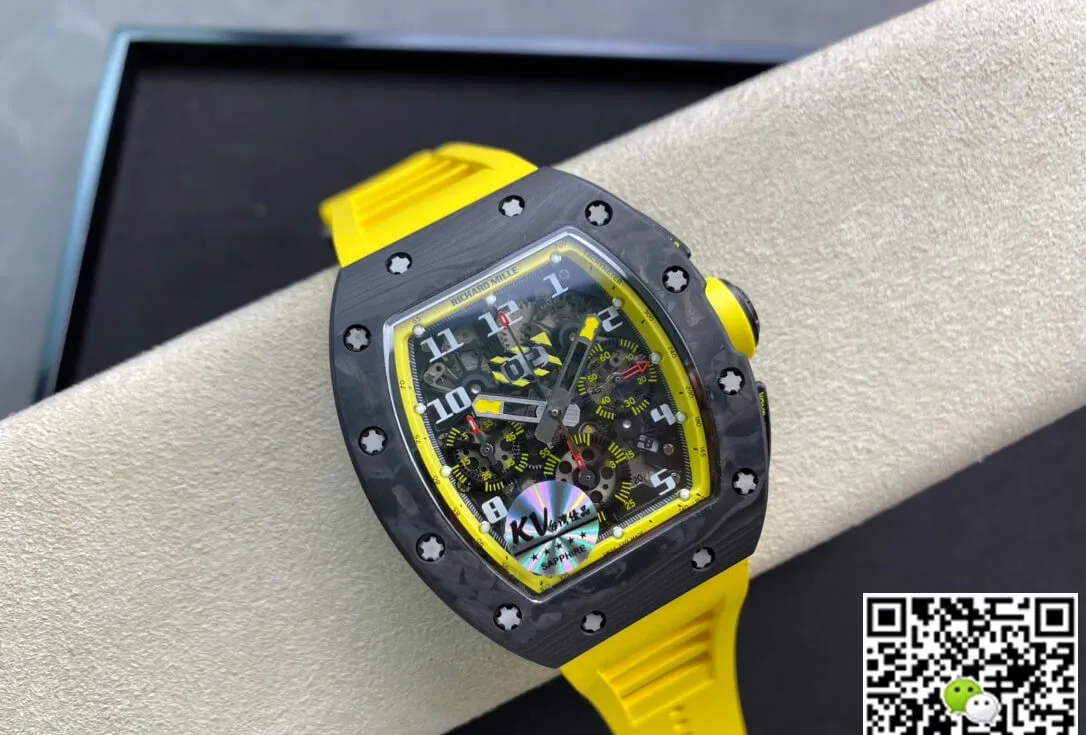 Richard Mille RM-011 KV Factory 1:1 Best Edition Replica Watch Carbon Fiber Case