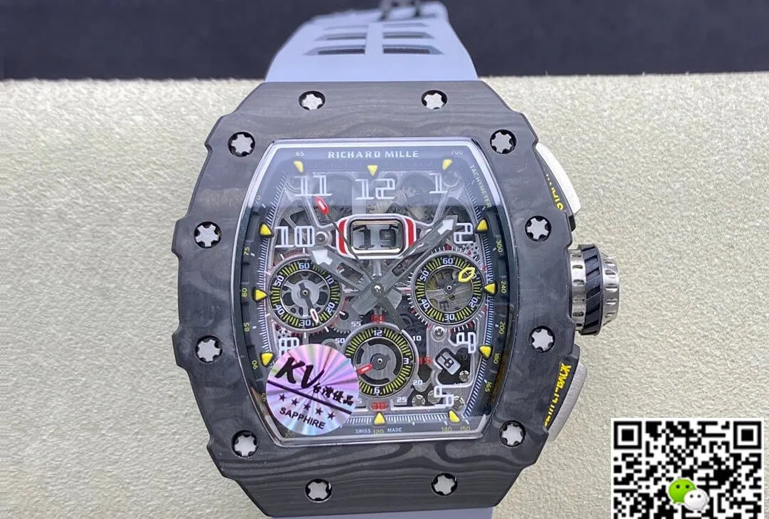 Richard Mille RM-011 KV Factory 1:1 Best Edition Replica Watch Rubber Strap