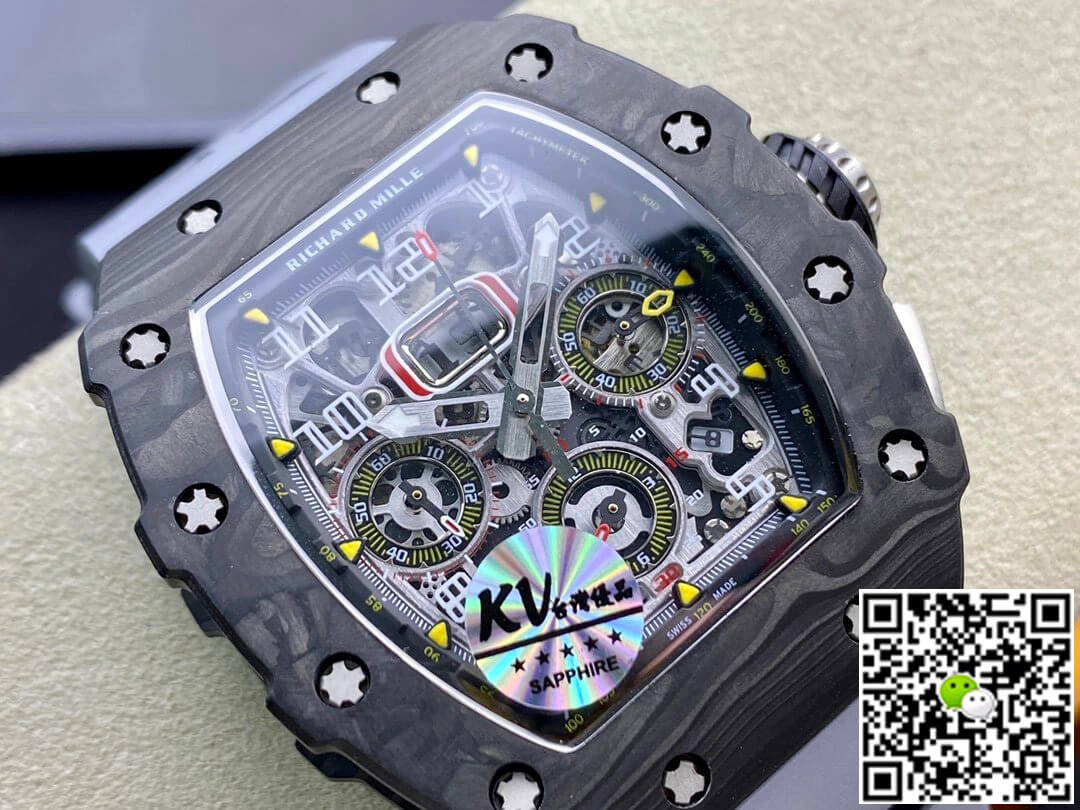 Richard Mille RM-011 KV Factory 1:1 Best Edition Replica Watch Rubber Strap