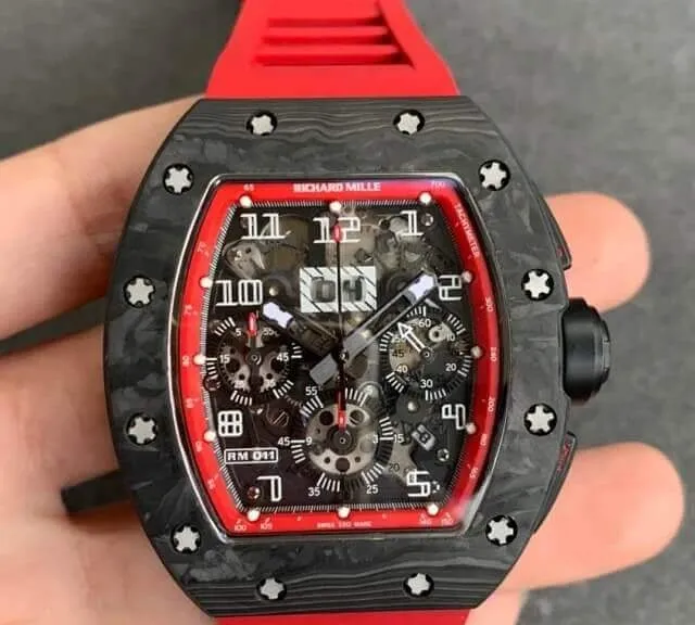 Richard Mille RM-011 KV Factory 1:1 Best Edition Replica Watch V2 Black Case
