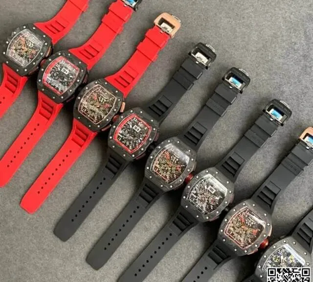 Richard Mille RM-011 KV Factory 1:1 Best Edition Replica Watch V2 Black Case
