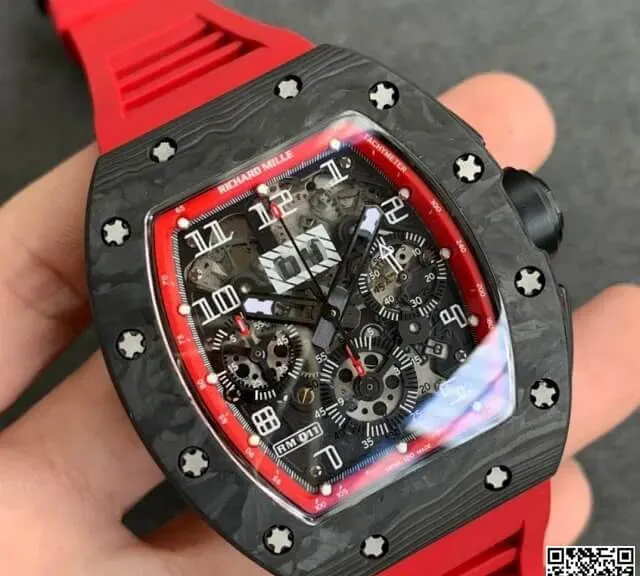Richard Mille RM-011 KV Factory 1:1 Best Edition Replica Watch V2 Black Case