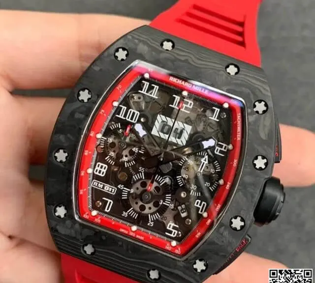 Richard Mille RM-011 KV Factory 1:1 Best Edition Replica Watch V2 Black Case