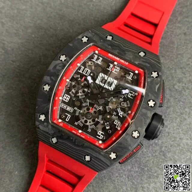 Richard Mille RM-011 KV Factory 1:1 Best Edition Replica Watch V2 Black Case