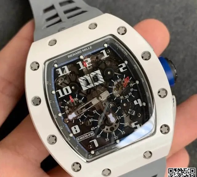 Richard Mille RM-011 KV Factory 1:1 Best Edition Replica Watch White Ceramic Case